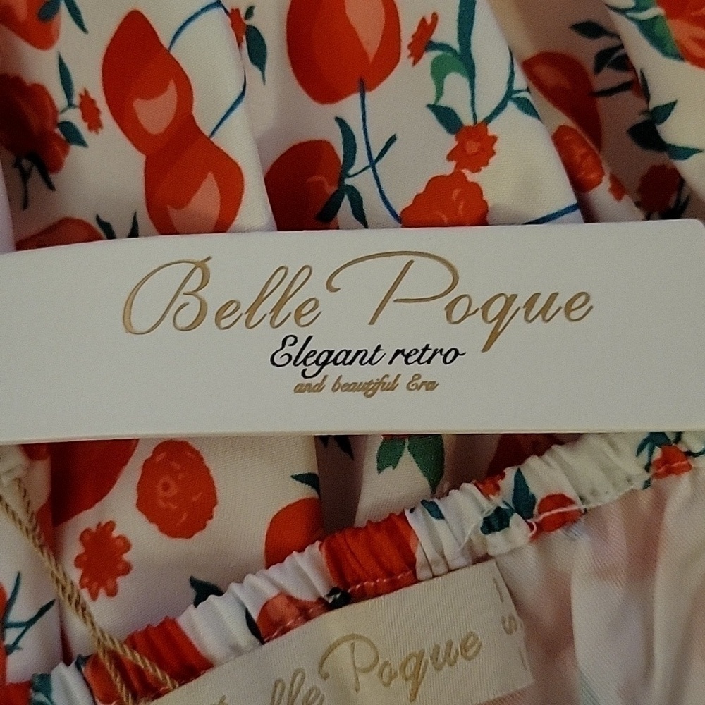 BELLE POQUE Cute Retro Strawberry Pin-up Coquette Peplum Blouse - Picture 9 of 11